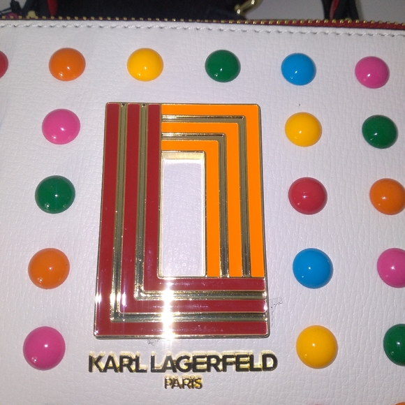 Bar III & Karl Lagerfeld MultiColor Metallic Beaded Caged Sandals,Camera Bag Set - Picture 15 of 16